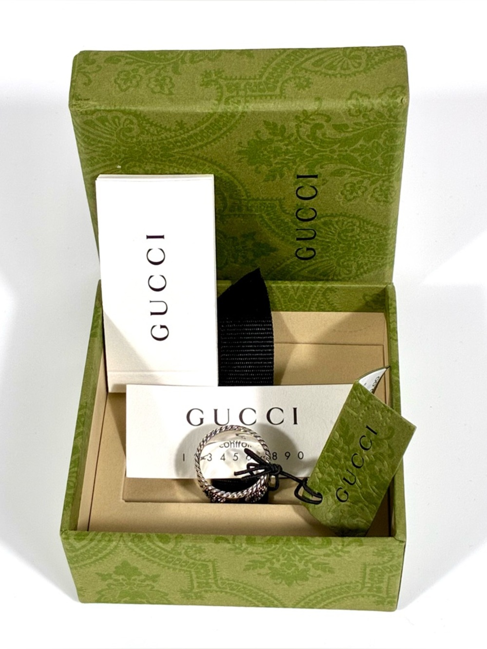 Gucci GG Marmont Band Wide 925 Ring Sterling Silver 6.75 14 NEW - Picture 3 of 17